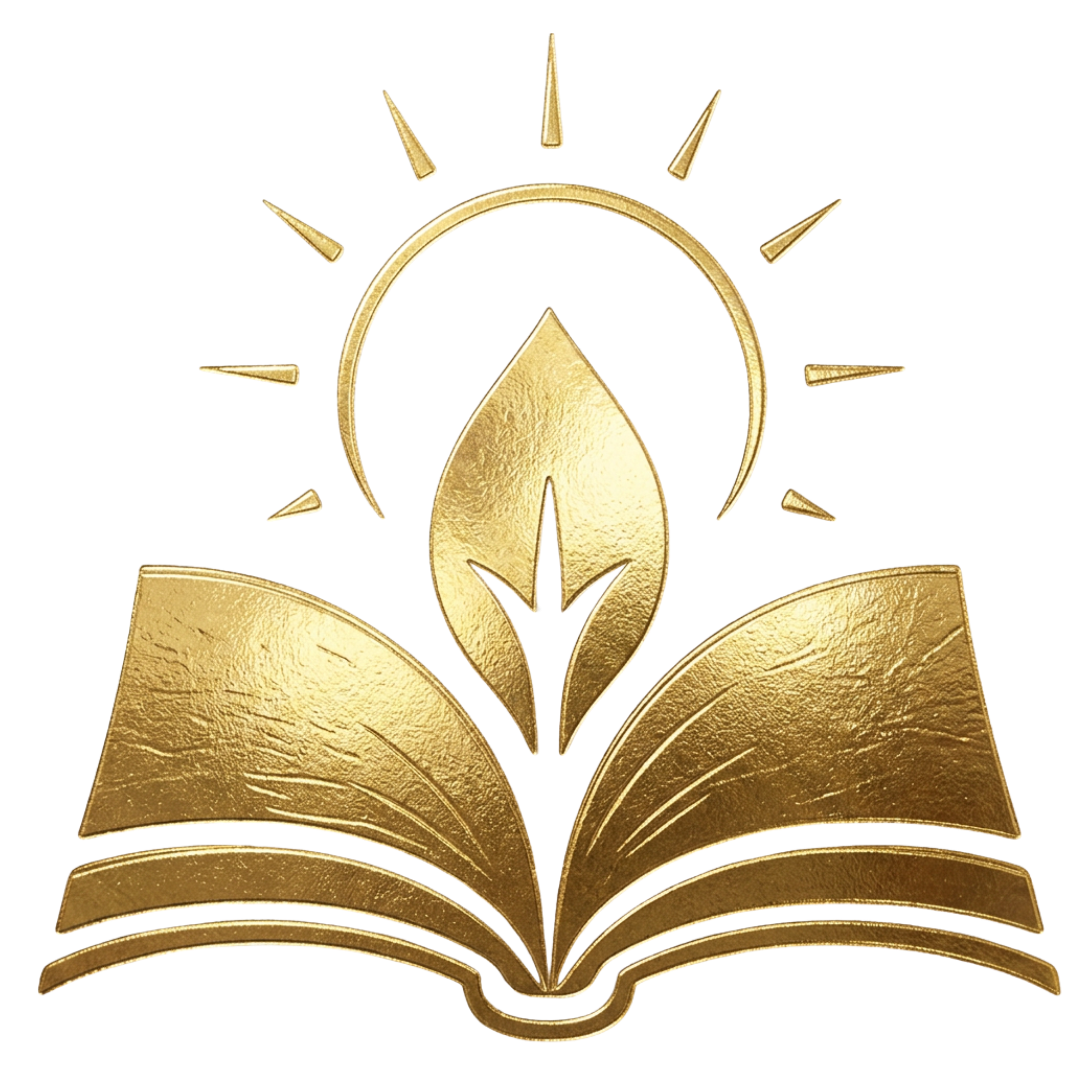 Viridian open book, seedling, and sun mark